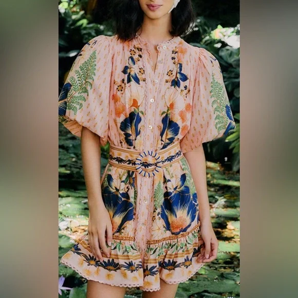 pink dream garden beaded belt mini dress Beaded Strappy-Back Short Mini Party Dress main image 1